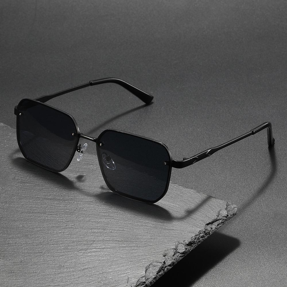 

1PC Men s Square Rimless Sunglasses Gold Frame Gradient Blue Lens Fashion Stylish Eyewear чёрный