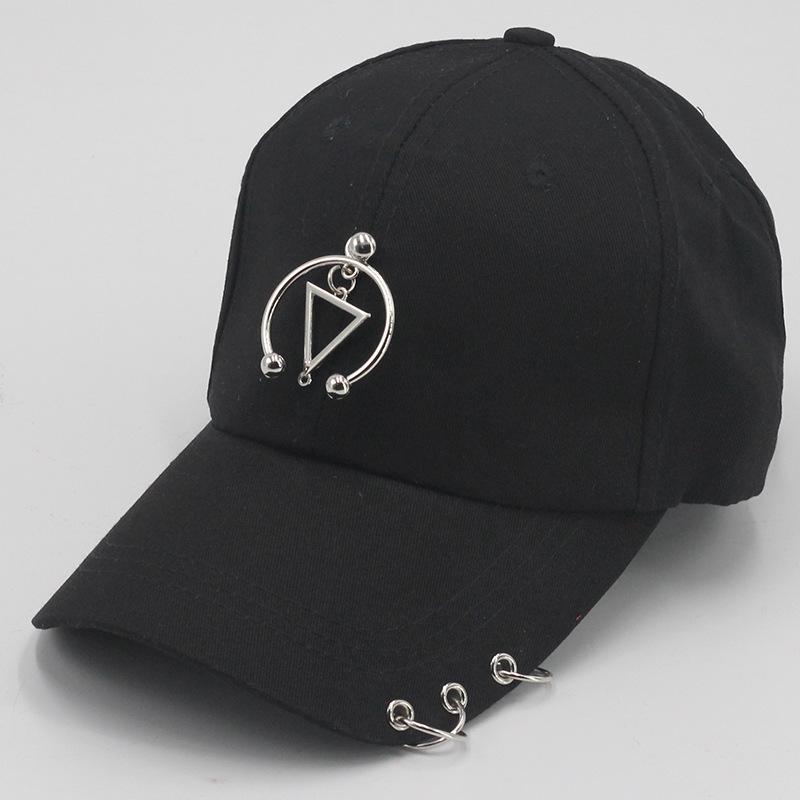 Dad Hat Creative Piercing Ring Baseball Cap Punk Hip Hop Caps Cotton Adult Casual Solid Adjustable Unisex Caps