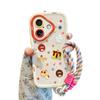 Capa de Celular Fofa com Estampa M&M's 3D e Cordão Colorido, Capa Protetora de TPU Macio à Prova de Choque para iPhone