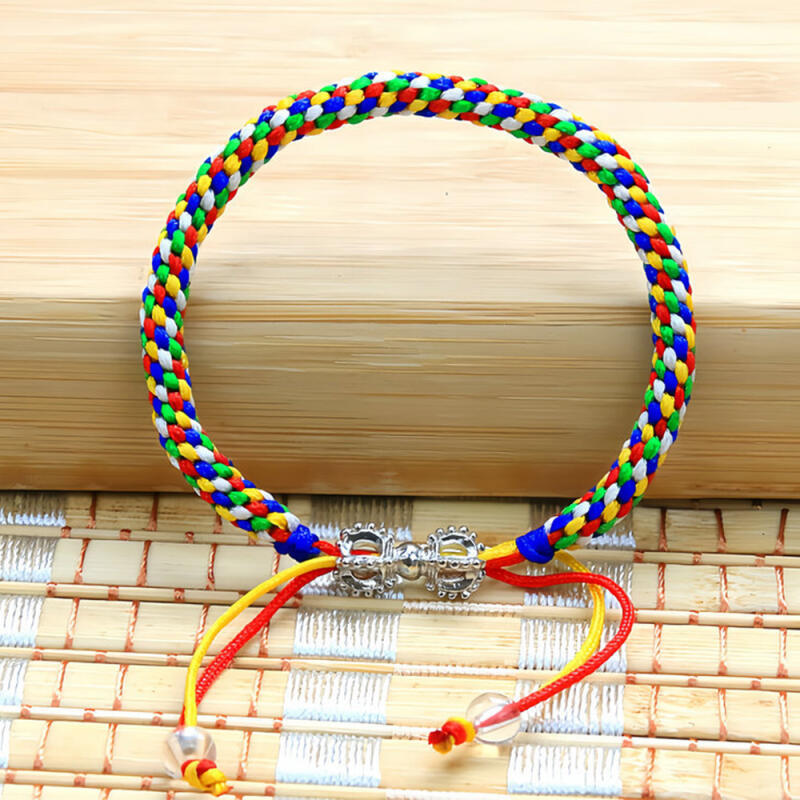 Five-colored thread bracelet knot thread good luck good fortune health happiness wish length