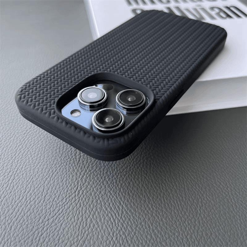 The 15pro Phone Case Has A Skin-like Knitted Texture and Is A Full-cover Protective Case for Apple 14/13/12 Phones, Which Is Soft