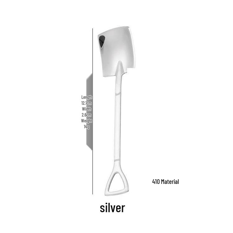 304 Stainless Steel Shovel and Rake Dessert Spoon Set for Kids