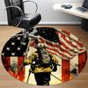 1pc Firefighter Flag Office Round Area Rug,  Mat Suitable ForOffice, Under Office Chairs Bedroom Living Room Home Decor, Room Deco