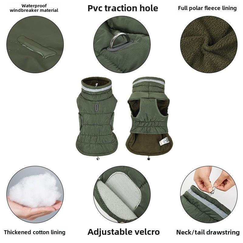 Psí oblečení Zimní oblečení Zimní zateplené Zimní Zlatá srst Hedvábně teplé Velcí a malí psi a kočky Zahraniční oblečení pro mazlíčky