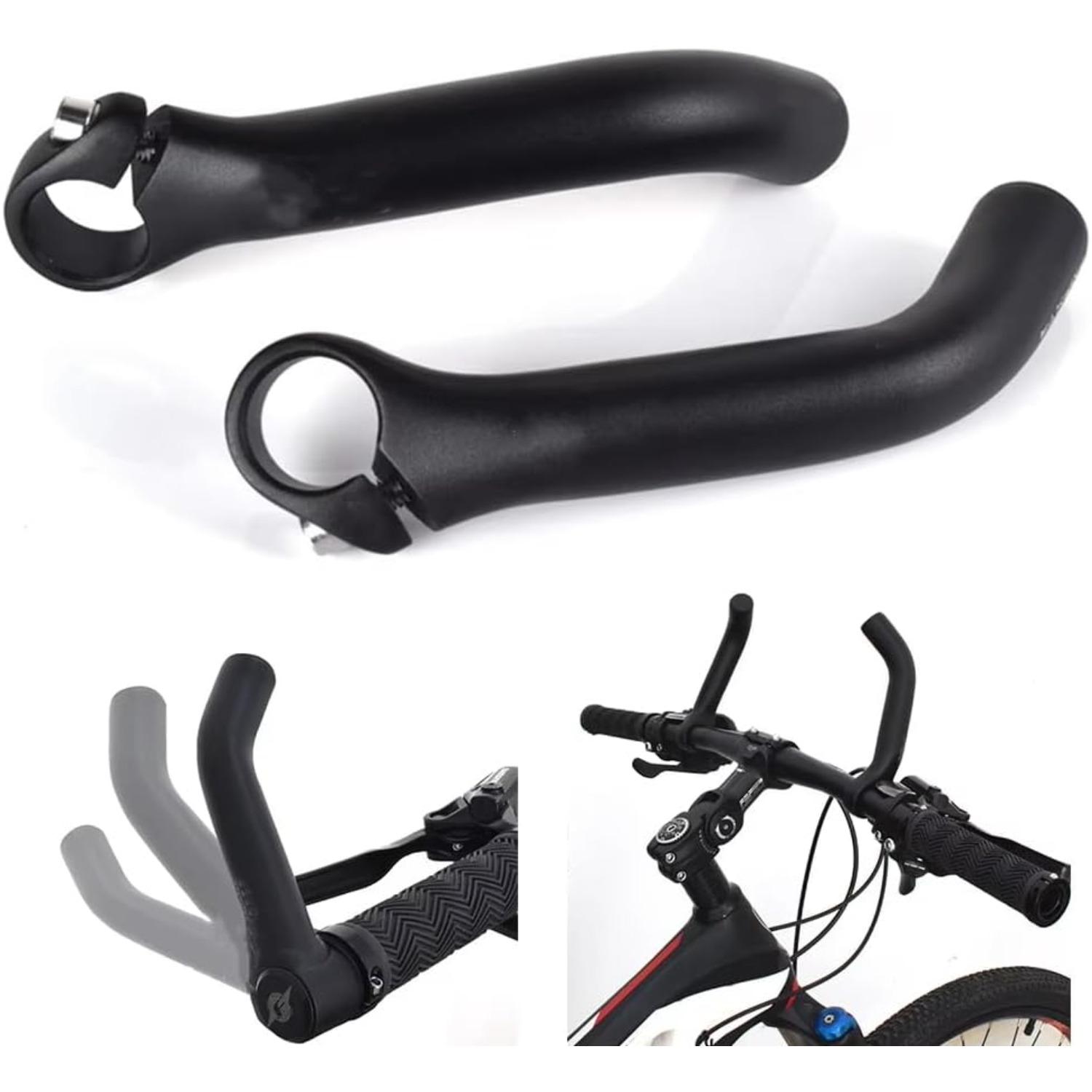 Bike Handlebar Ends Ergonomic Bicycle Handlebar Extension Aluminum Alloy MTB Mountain Road Bike Extender Bar Ends Suitable for 22.2mm Handlebar чёрный