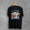 I Lick Batteries Funny Cat Meme T-shirt Silly Cats Shirt Brain Rot Tshirt Unhinged Shirts Cat Lover Gifts Cringe Weird Clothes