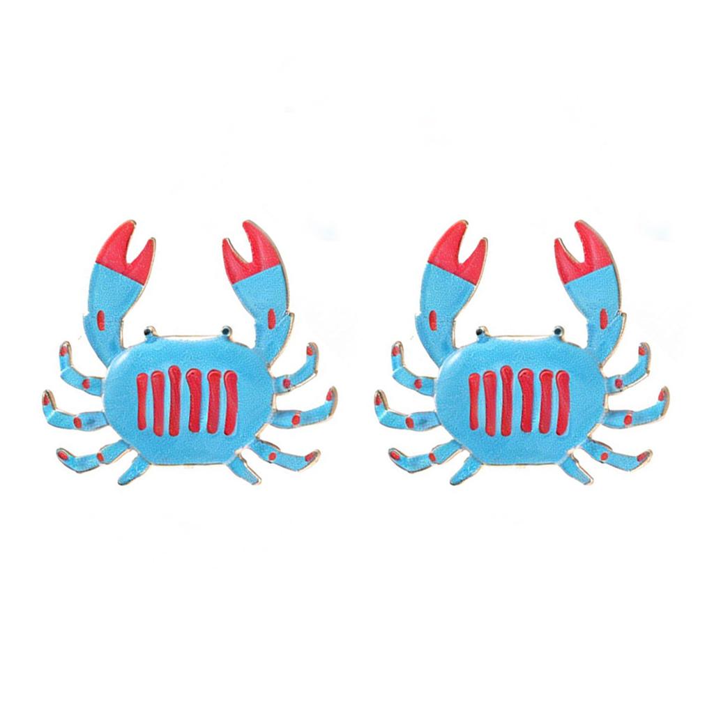 ZA Summer Vacation Atmosphere Alloy Dripping Oil Crab Stud Earrings Travel Vitality Versatile Ocean Style Woman