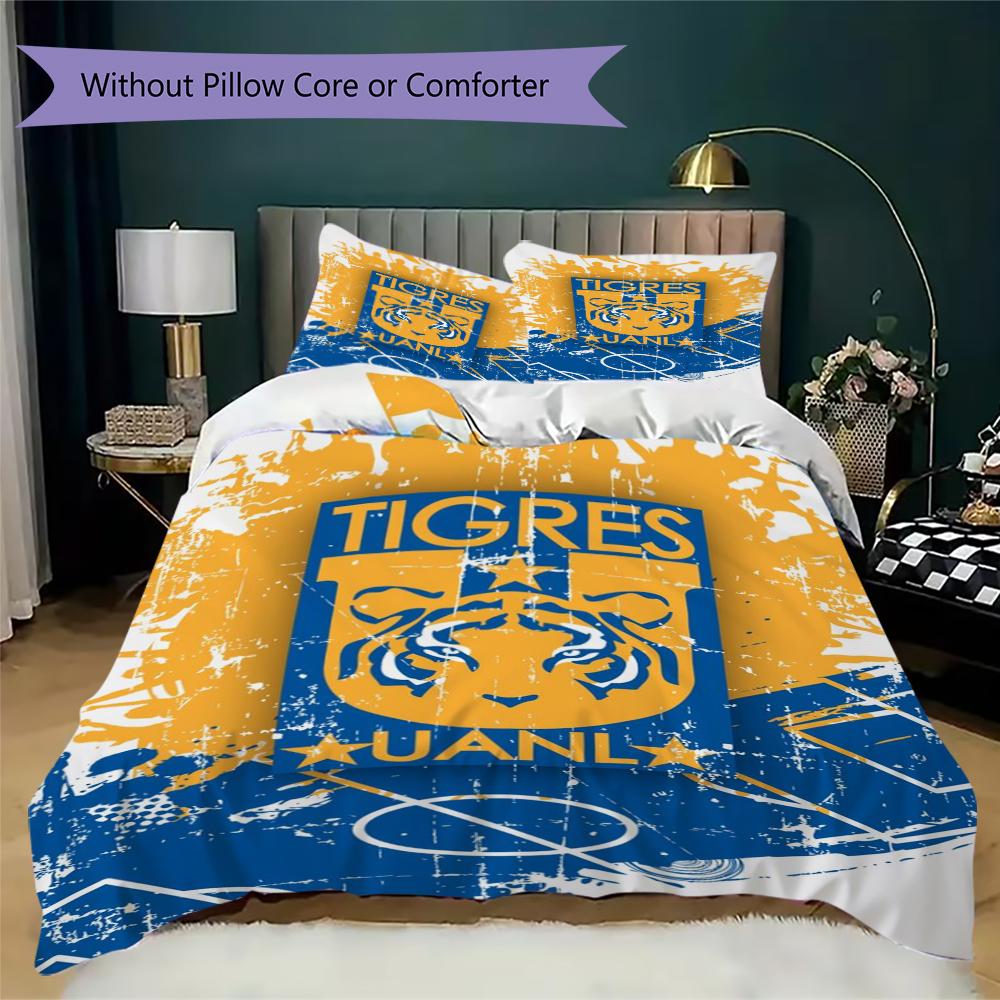 Tigres UANL Pattern Bedding uilt Set uilt Cover Pillowcase Home Decoration Birthday Gift (1 * duvet cover + 2 * pillowcase without core)219