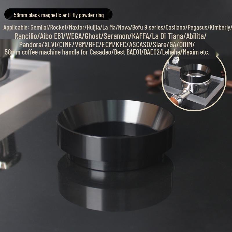 Magnetic Anti-Spill Coffee Dosing & Tamping Ring - 51/53/58mm Grinder Handle.