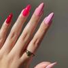 24Pcs Almond Long French Fake Nails Pointed Glossy White Edge Artificial Acrylic Press On Nails Removable Nail Art Tips