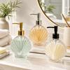 Muschelförmiger Glas-Seifenspender 400ml Flüssigseife/Lotion Aufbewahrungsflaschen Badezimmerzubehör