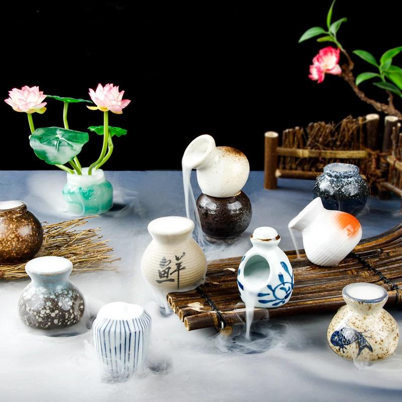 Decoration Shop Plate Ceramic Kitchen Household Tableware Japanese Sashimi Sushi Small Can Egg Bottle Dry Ice Cup Creative Plate