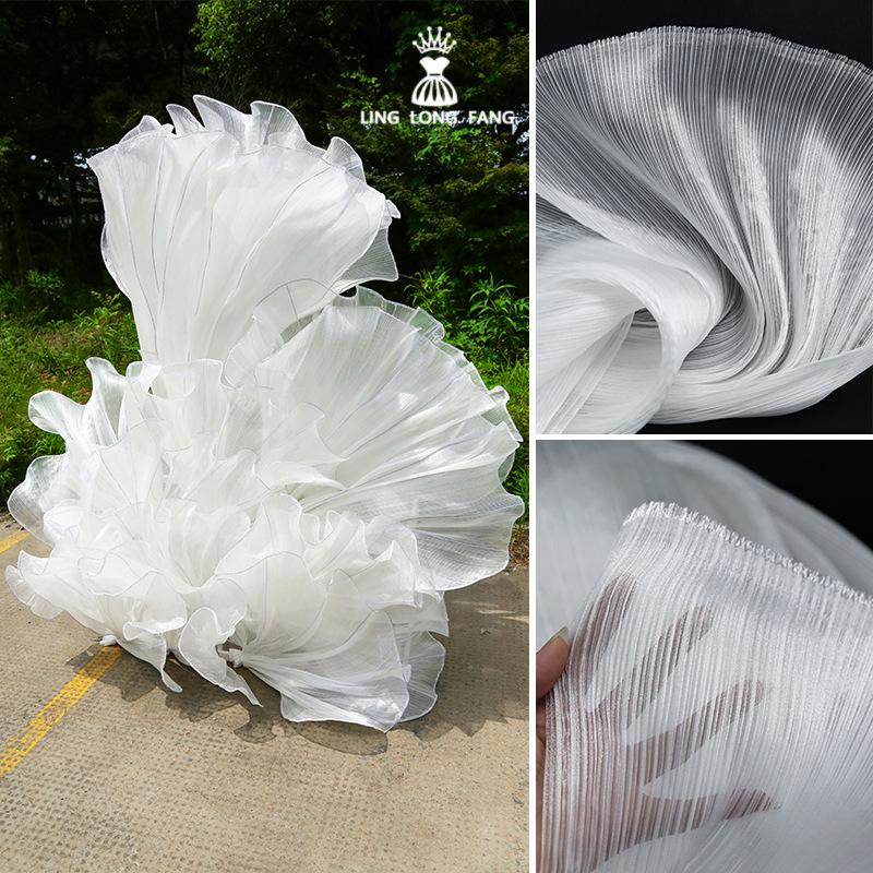 Pleated Organza Fabric for Wedding Decor & Floral Art - European/American Style