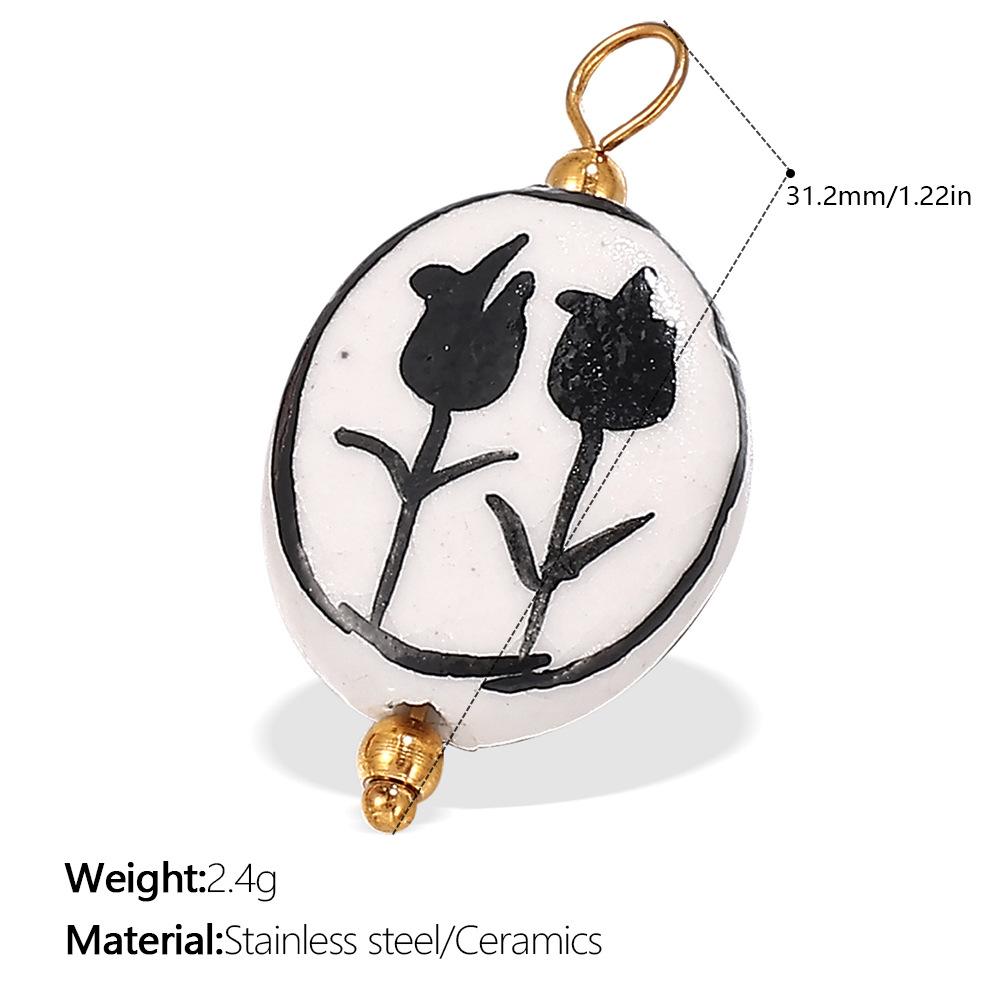 Xiaoqing Fresh Air Pendant Ocean Series Small Fish Sea Star-Shaped Ceramic Stainless Steel Gold-Plated Pendant Necklace