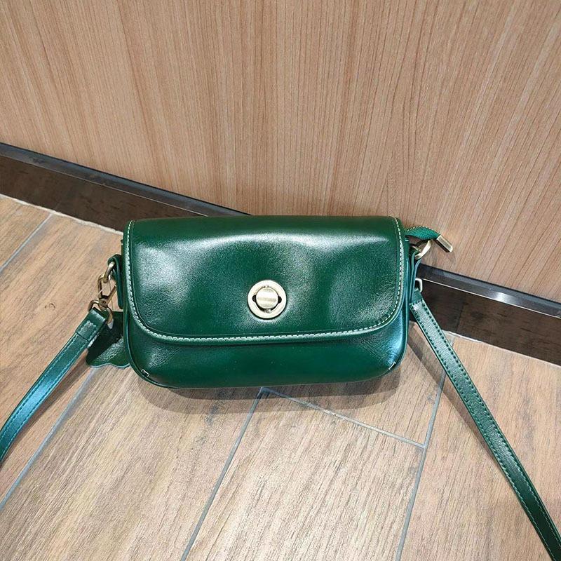 

Маленькая квадратная сумка из коровьей кожи первого слоя, сумка через плечо из натуральной высококачественной кожи, универсальная сумка через плечо для женщин зелёный