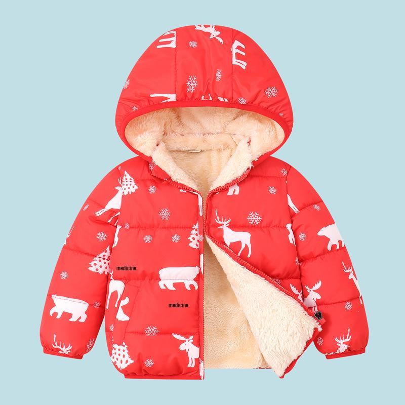 Kinder Fleece-gefütterte Baumwolljacke - Jungen und Mädchen Daunenjacke, Dicke Oberbekleidung