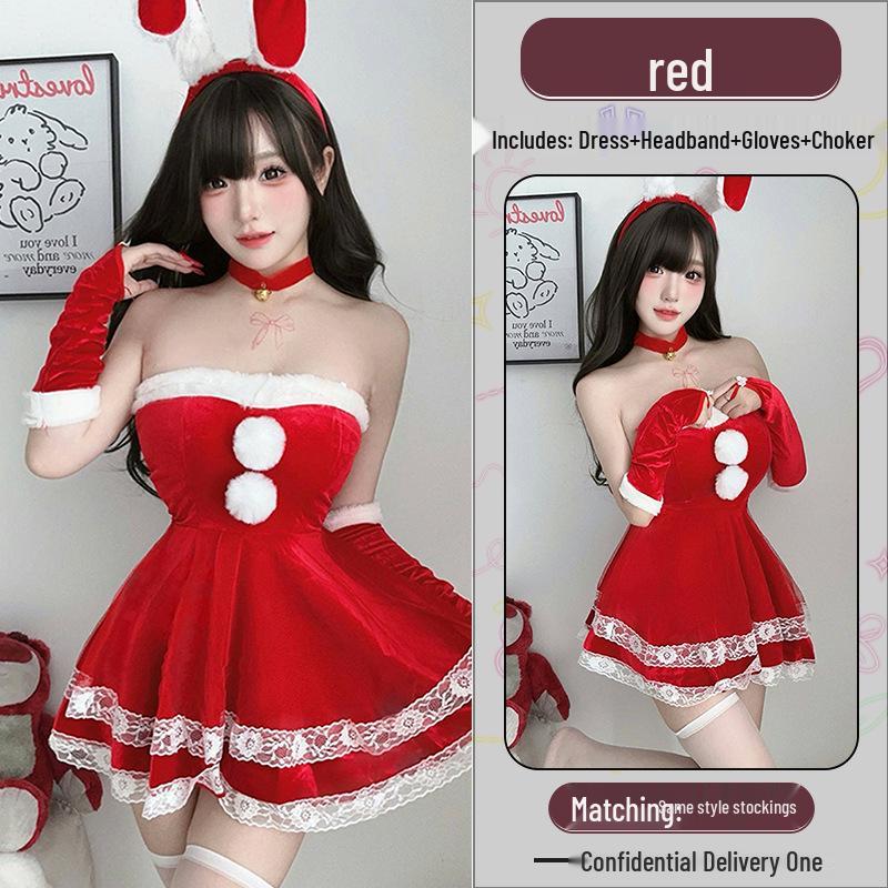 Festive Bunny Girl Cosplay Outfit: Sexy Christmas & New Year Lingerie