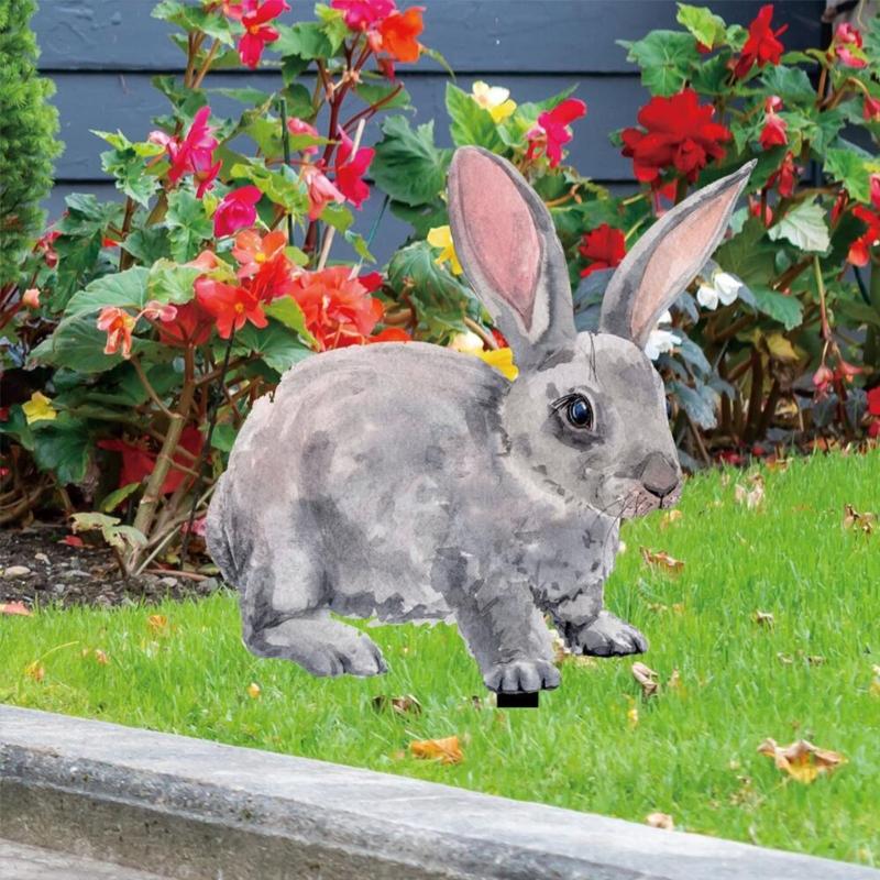 1/3pcs Easter Rabbit Yard Signs Spring Yard Stake Decorative Garden Stakes for Indoor Outdoor Courtyard Lawn Decoration
