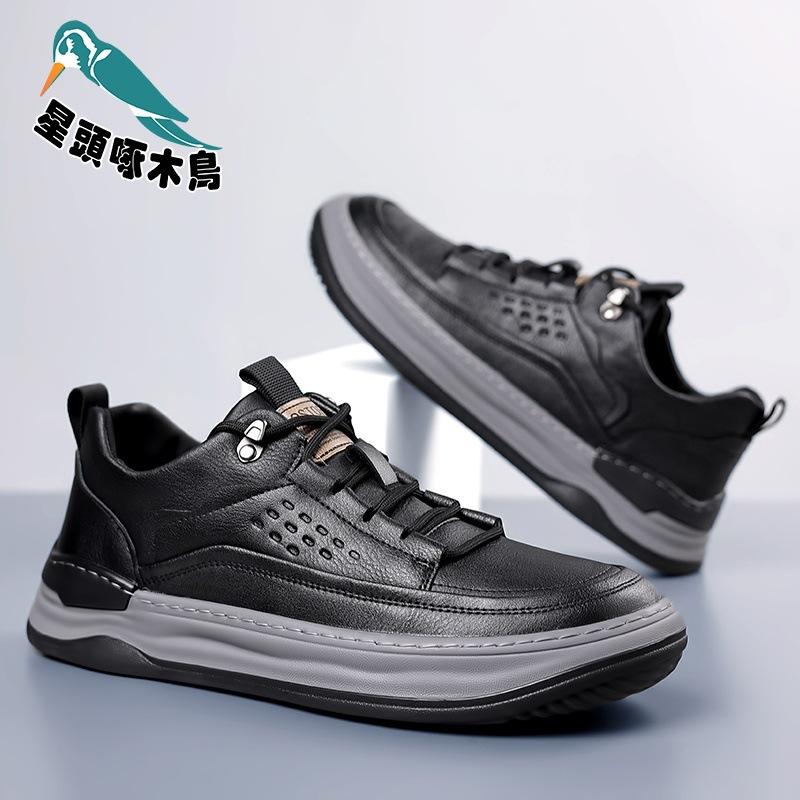 

Мужская обувь дятел со звездной головой натуральная кожа 2025 новая мужская универсальная дышащая модная обувь для скейтборда 44