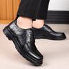 Solid Color Fashion Casual Leather Shoes for Men  Spring Autumn Platform Dress Shoes Male Round Head New Designer Shoe Man