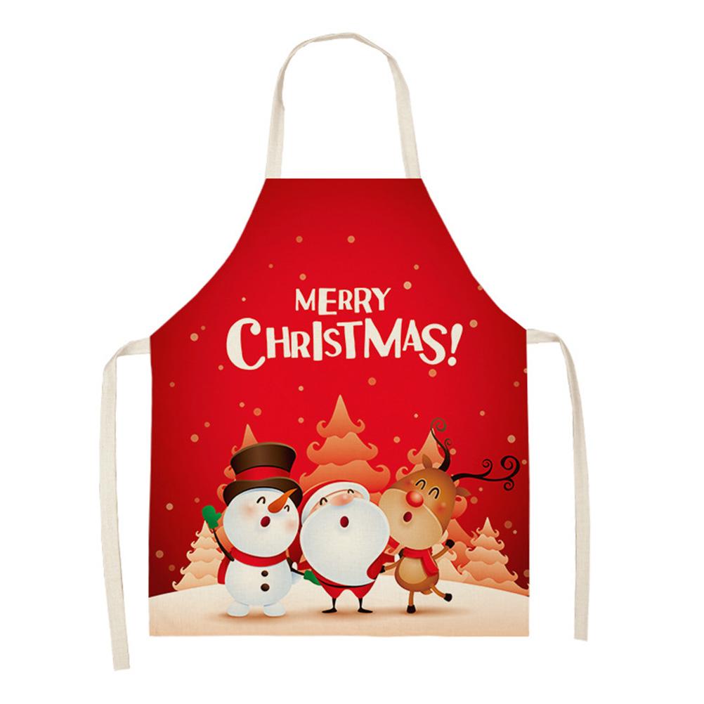 С Рождеством Христовым кухонный фартук для выпечки 66x47 см без рукавов Санта-Клаус — фото 6