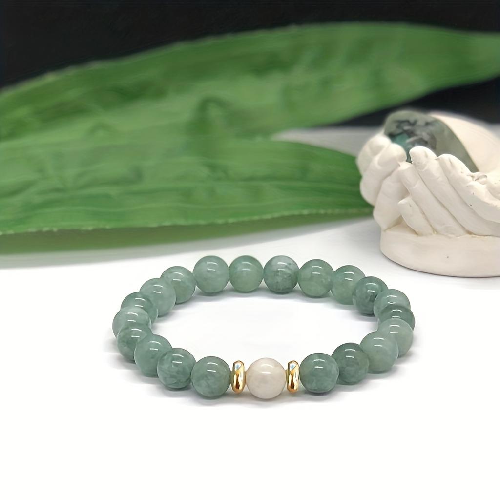 1pc Natural Green Aventurine Bead Bracelet Bohemian-style Design Bracelet Symbolizes Natural Affinity, Suitable for Yoga and Meditation, a Small