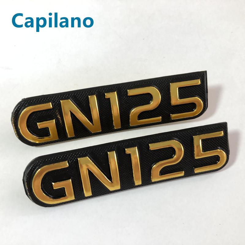 motorcycle Gold Color GN125 mental plate texture sign label mark for Suzuki 125cc GN 125 side cover spare parts