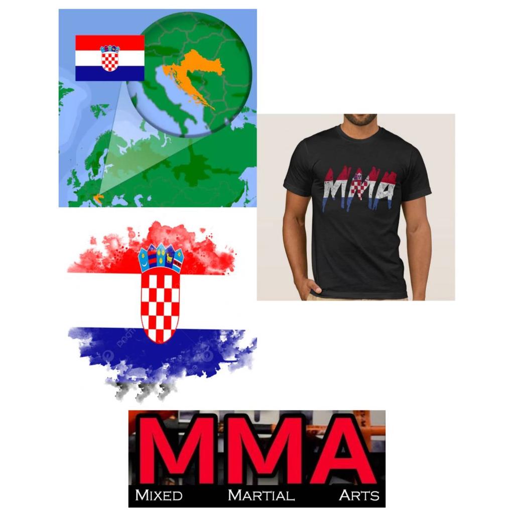 Croația Croația Drapel MMA Kick Boxing UFC Muay Thai Tricou Simbol grafic Insigna Retro Vintage Imprimare 3D Bărbați Femei Unisex Mânecă scurtă Gât rotund