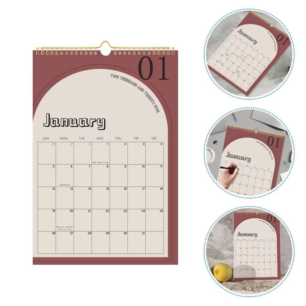 English Monthly Wall Calendar 18 Months Calendar Planner  Home Decoration