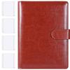 JEWYOCO 6-Ring Planner, Schedule Cover with Refills, Memo Pad, Card Storage, Notebook, Planner Cover, Business Planner, Loose-Leaf Planner, A5, Brown