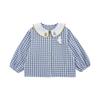 YouYou Girls' Cartoon Embroidery Doll Collar Shirt
