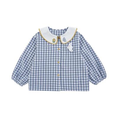 Camisa con Cuello de Muñeca Bordado de Dibujos Animados para Niñas YouYou