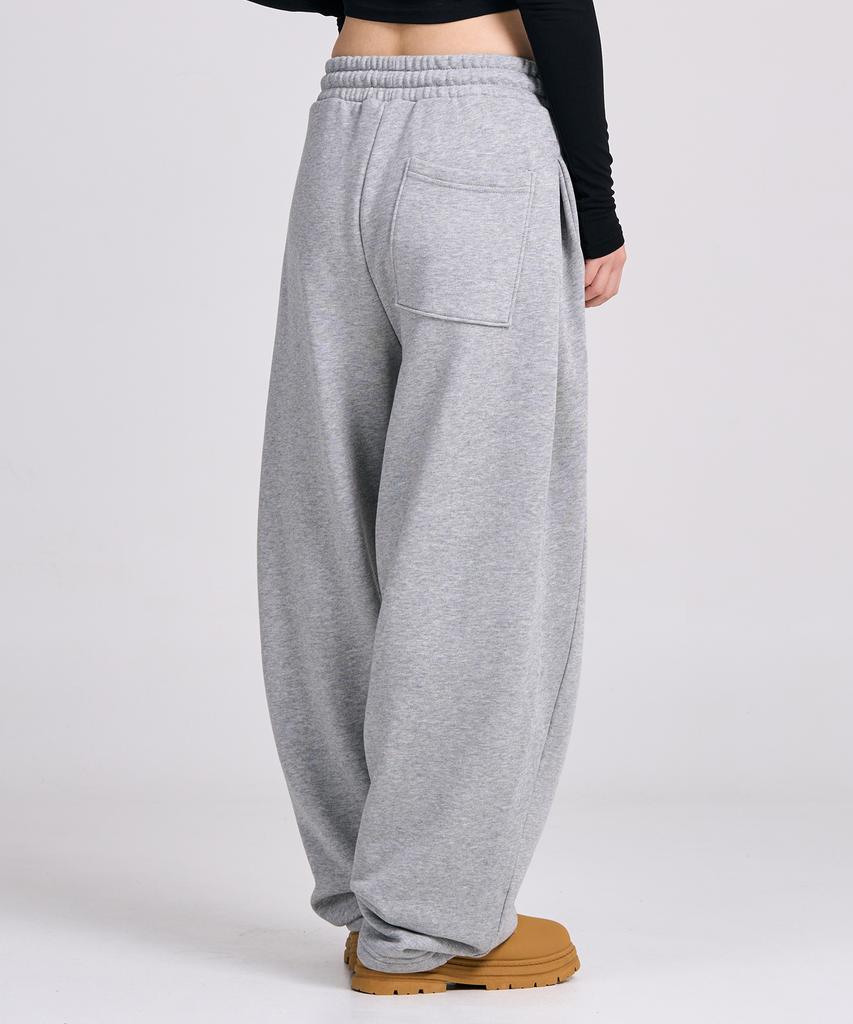 Osillos D19 Straight Side Pintuck Balloon Sweatpants_Melange