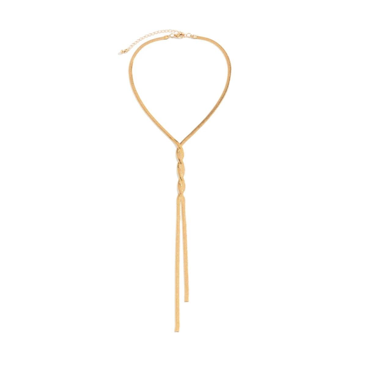 

Sexy Goth Adjustable Flat Snake Long Chain Necklace for Women Vintage Weave Twisted Link Chest Choker Aesthetic Neck Jewelry New