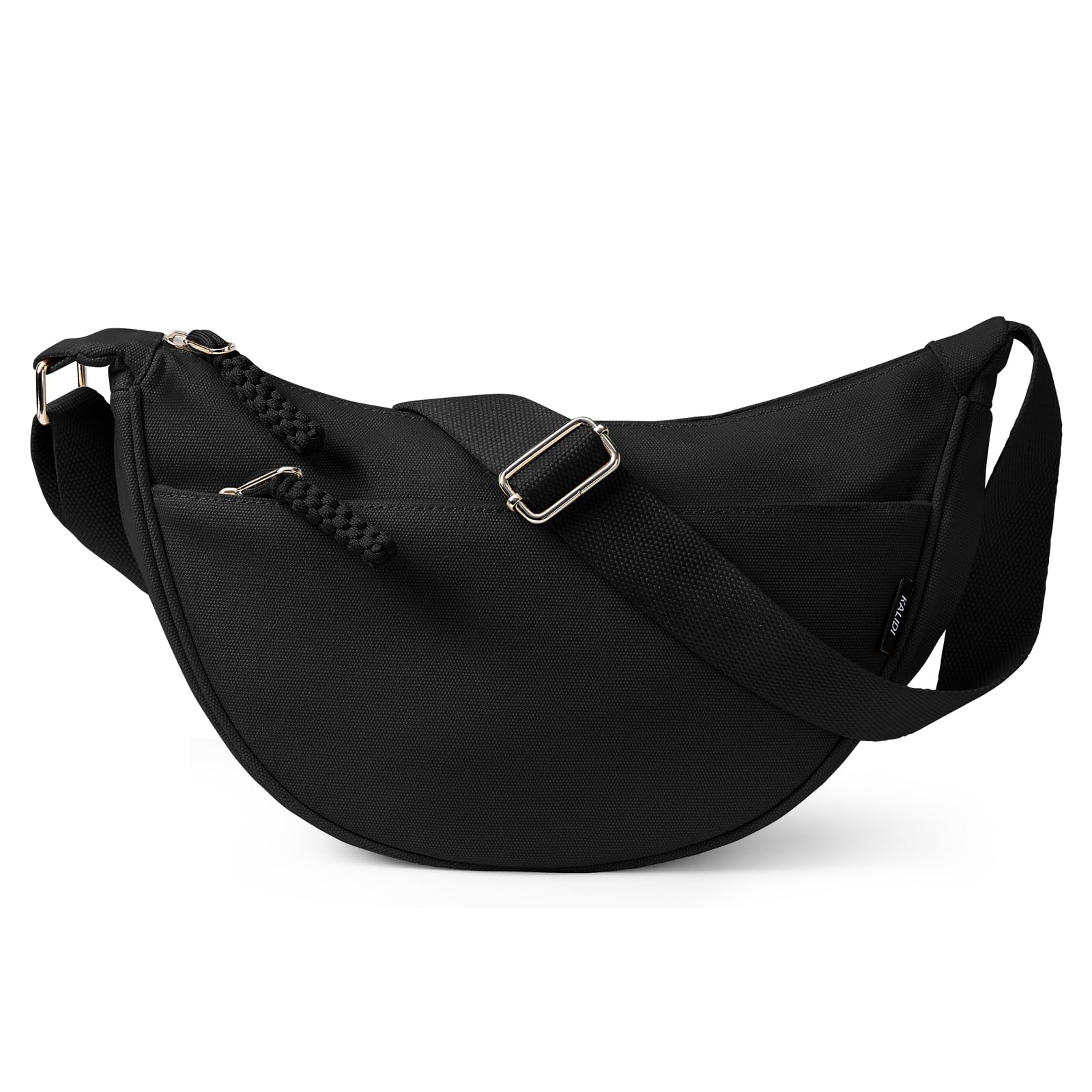 

Женская сумка-тоут KALIDI в форме полумесяца, сертифицированная GRS, изготовлена из переработанного холста, с множеством карманов, многофункциональная, большого объема, и 4