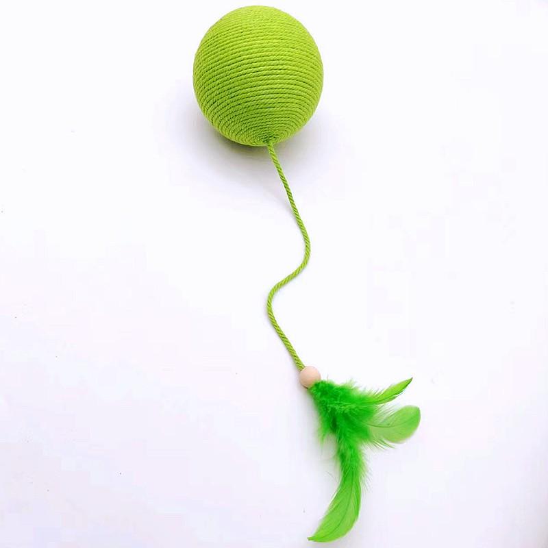 Cat Toy Feather Cat Toys Interactive Large Cotton Rope Ball Toys for Cats Sticks Cats Toy with Bell Teeth Grinding Pet Products
