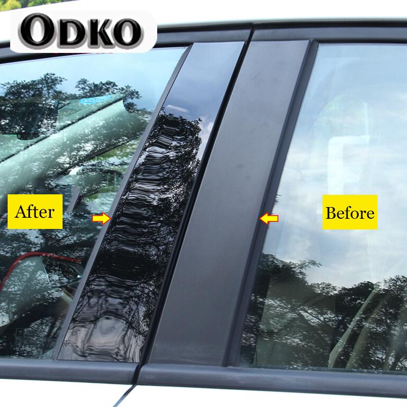 Car Door Window Middle Column Trim Decoration Protection Strip PC Stickers Accessories For Nissan X-trail Xtrail T31 2008-2013