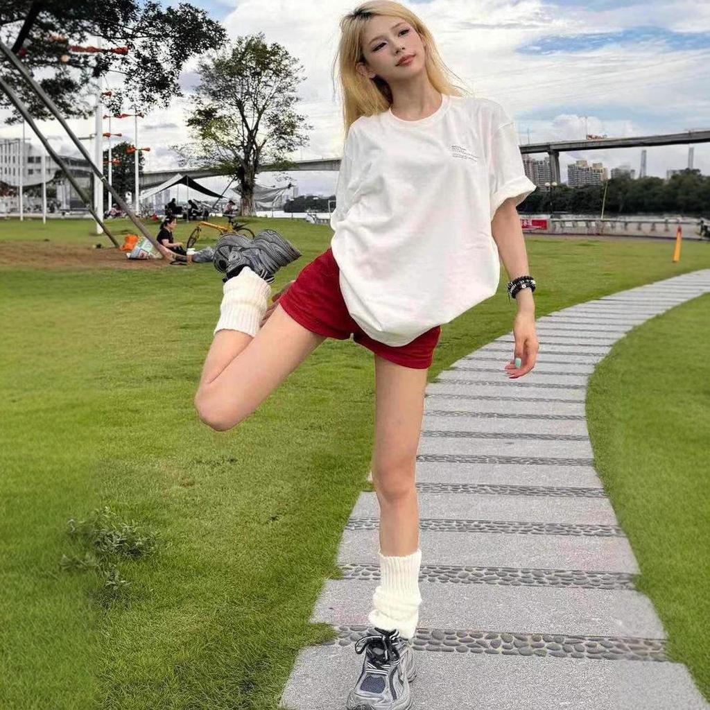 Women's Oversized White Short-Sleeve T-Shirt - American High Street Style for Summer