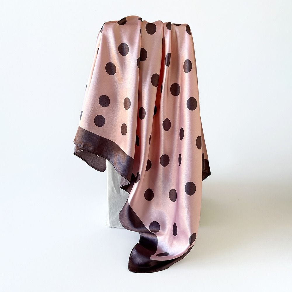 Printed Small Square Scarf Geometric Shape Hair Scarf Elegant Polka Dot Silk Scarf Women