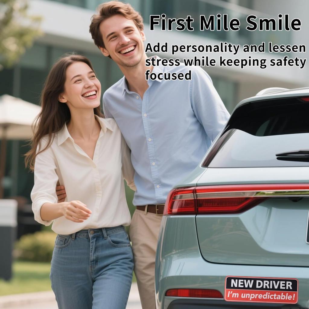 3 Pcs New Driver Magnetic Car Stickers, 10x3.5in Reflective Magnetic Bumper Sticker Set Removable Novice Driver Safety Attention Sign Decal for