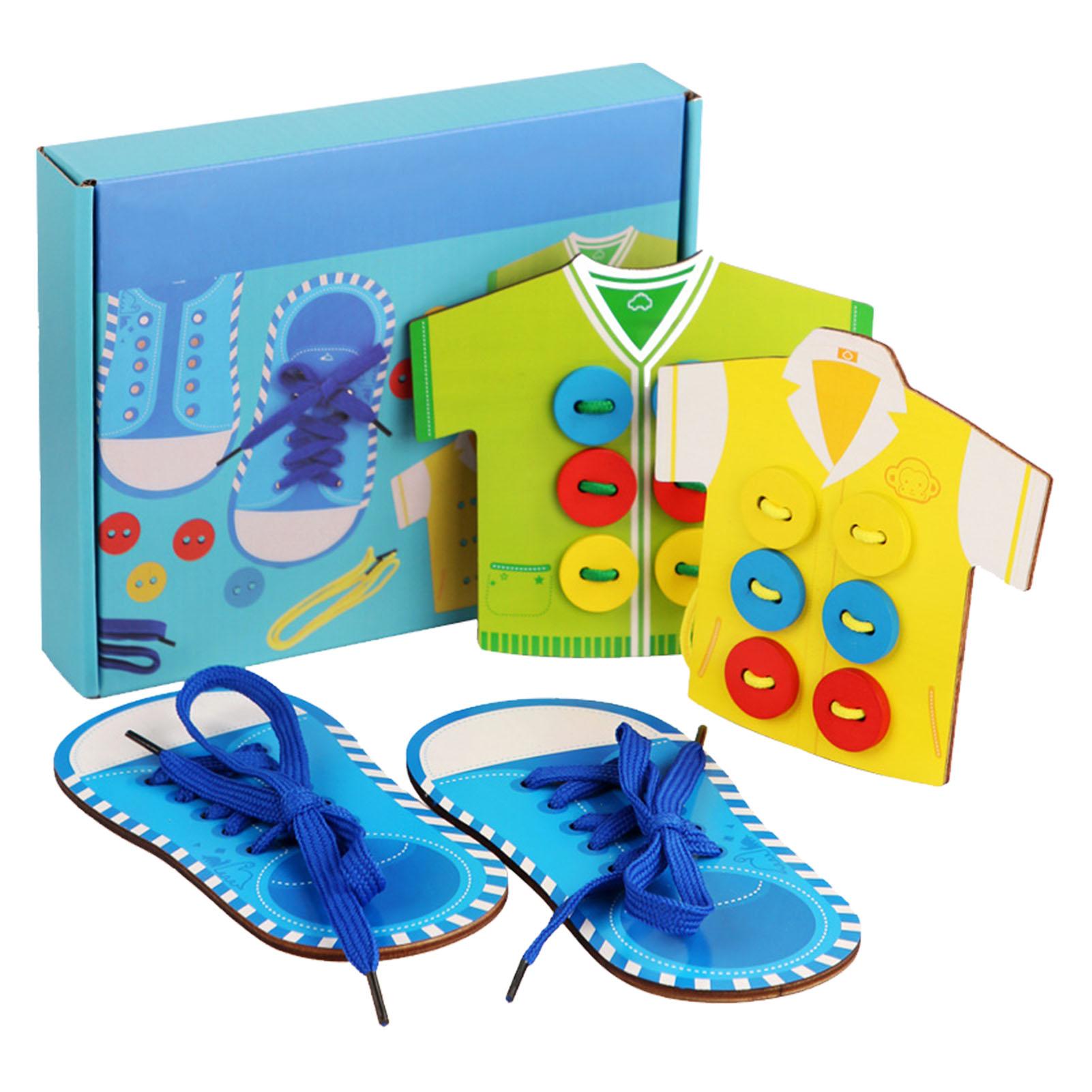 

Детская игра нанизывание Деревянная игра шнуровка Деревянная одежда Обувь Шнуровка Набор игрушек Раннее обучение Мелкая Boys Type