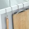 304 Stainless Steel Hook Free Punching Double S-Shape Hook Kitchen Bathroom Cabinet Door Back Type Coat Towel Storage Hanger
