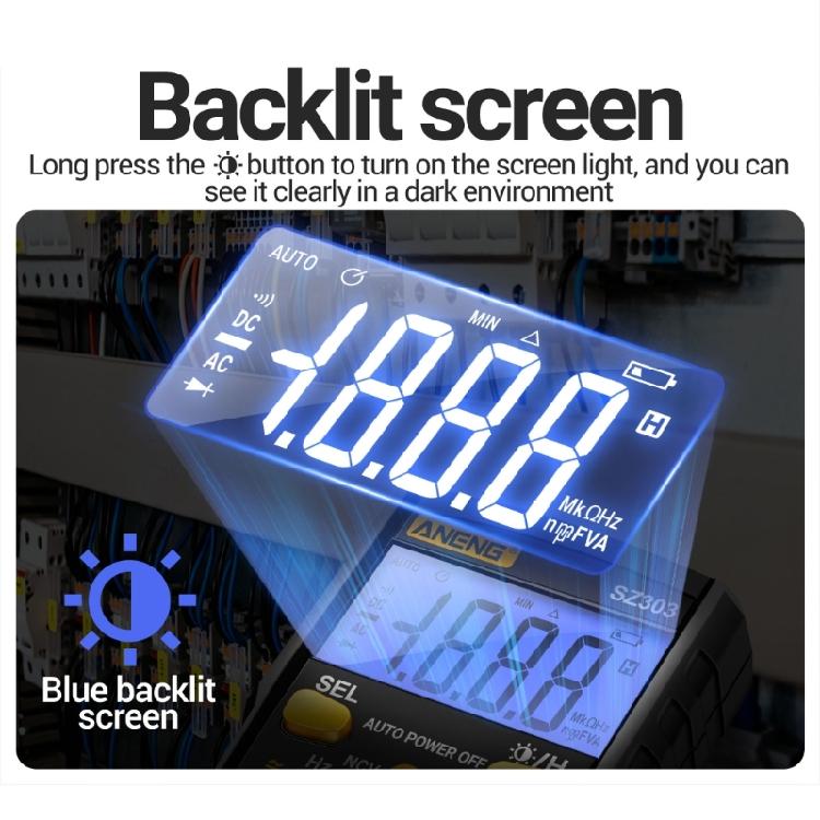 Handheld Digital Multimeter Digital Backlights Ammeter Voltmeter Ohm Voltages Tester Meter for Electrican