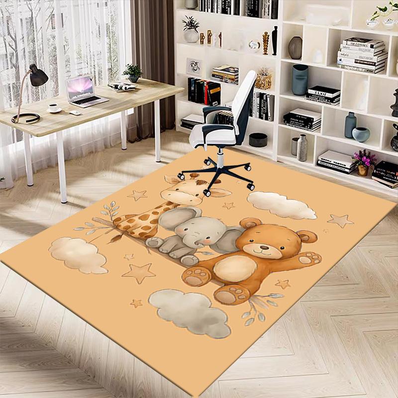 1PC Giraffe Elephant Anti-slip Carpet, Suitable for Office, Bedroomand Playrooms. It Can Also Be Used As a Sofa Footrest cover-W78