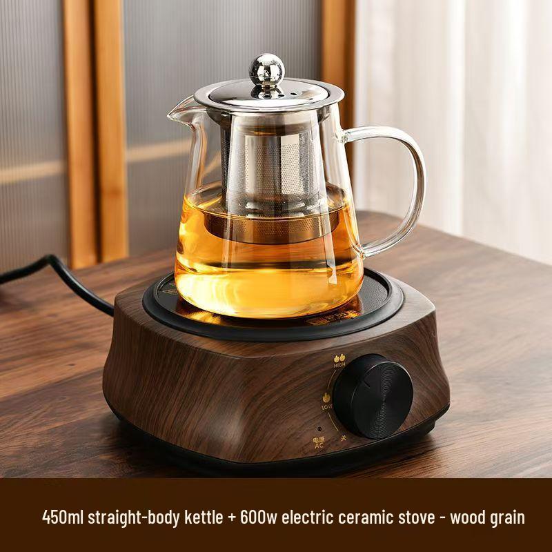 Electric Ceramic Glass Teapot Stove - Compact Heating Tea Set