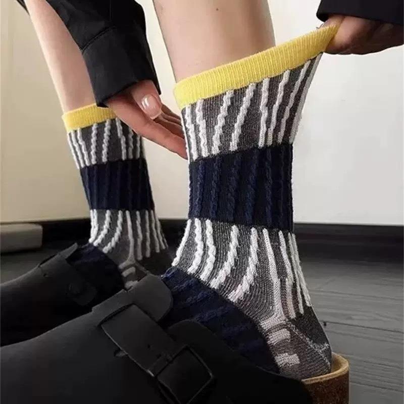 Female Spring and Autumn Fashionable Street Designer Line In The Tube Pile Socks