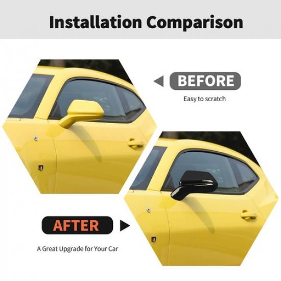 Black Side Rearview Mirror Cover Trim Shell For Chevy Camaro 2016+ Accessories
