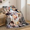 Dynamic action-packed scene featuring characters with weapons and powers. for all seasons blanket lunch break throw gift