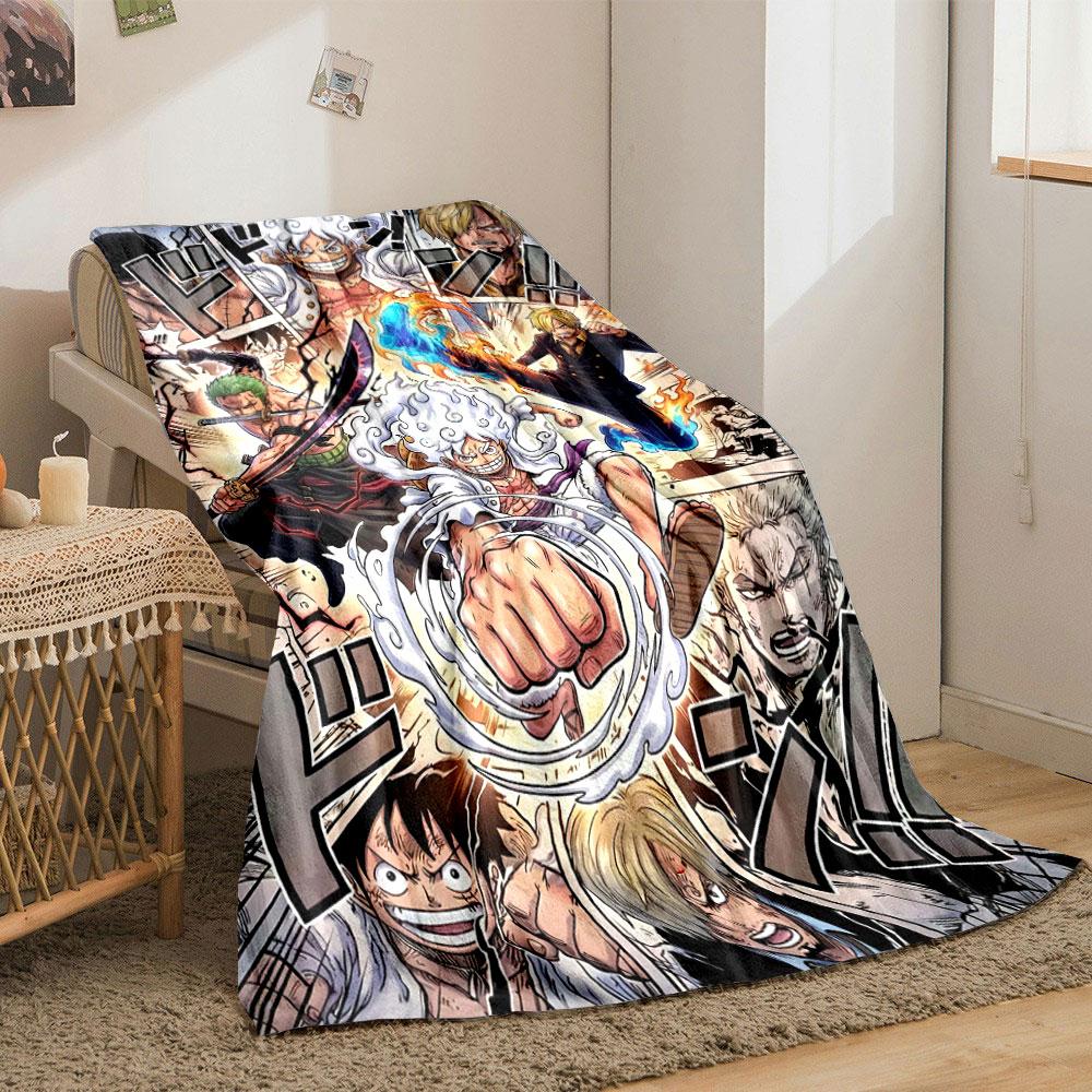 Dynamic action-packed scene featuring characters with weapons and powers. for all seasons blanket lunch break throw gift