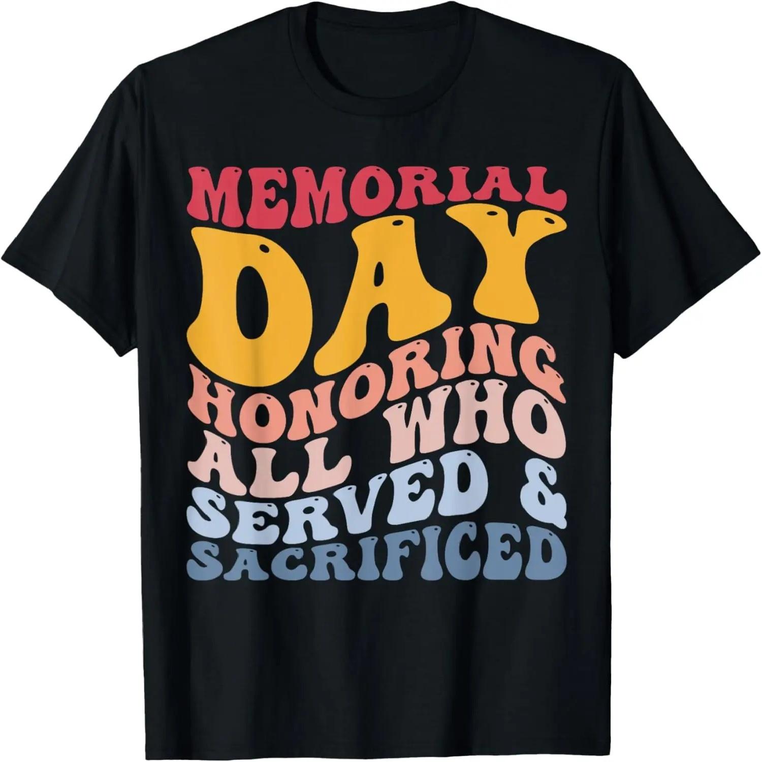 Memorial Day Honoring Served Sacrificed Patriotic American T-Shirt XXXXXL разноцветный
